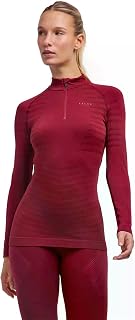 FALKE Women's Maximum Warm High Zip Neck T-Shirt Technical Sports Long Sleeve for Cold to Very Cold Weather Quick Drying Breathable Sustainable Functional Yarn 1 Piece