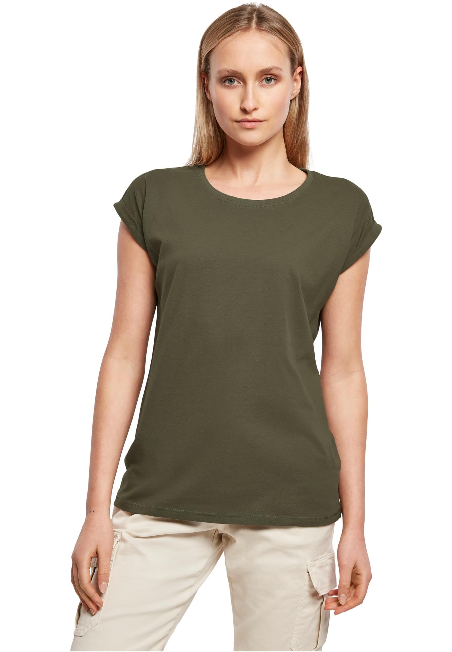 Build Your Brand Women's Ladies Extended Shoulder Tee T-Shirt