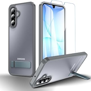 3-in-1 for Samsung Galaxy A17 5G Phone Case Stand &Screen Protector, Black