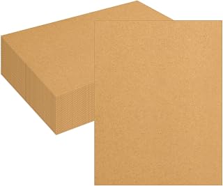 Thin Chipboard Sheets Kraft Cardboard 8.5 x 11 100 Sheets | Goefun 22pt/0.5mm Chip Boards for Crafts, Lightweight Book Board for Book Binding, Shipping &amp; Frame Backing