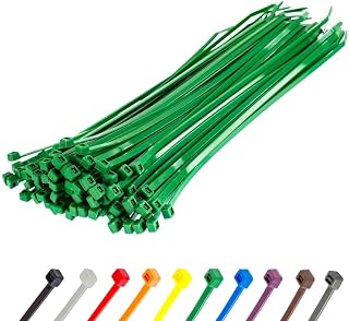 Gocableties Green Cable Ties, 300mm x 4.8mm, Pack of 100, 12" Premium Nylon Zip Ties, Multi-Purpose Plastic Tie Wraps, Secure Self-Locking Mechanism, for Home, Garden, Office and DIY