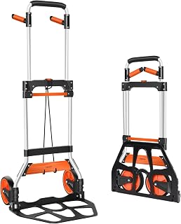 Teprovo Hand Truck Dolly, 340-lb Aluminum Dolly Cart with Swivel Handle | Foldable, Folding,Portable,Collapsible, Lightweight,47.24 in utility cart 7 in wheels,moving, shopping, warehousing,Home Use