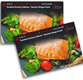 Wild Caught Canadian Pacific Smoked Sockeye Salmon Filet 2 Pack Gift All Natural From Vancouver BC