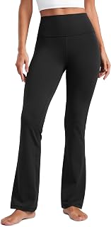CRZ YOGA Butterluxe Flare Leggings 29"/30.5"/32"/33.5" | Extremely Soft, Gentle Compression, Yoga, Casual, Back Hidden Waistband Pocket, High Waist, for Women