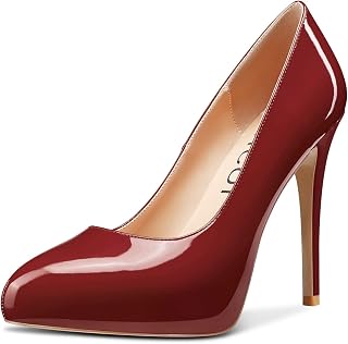 Aachcol Women's Needle Pumps Closed Toe Round Toe High Heel Slip-on Office Wedding Party Dress Shoes Classic 12cm