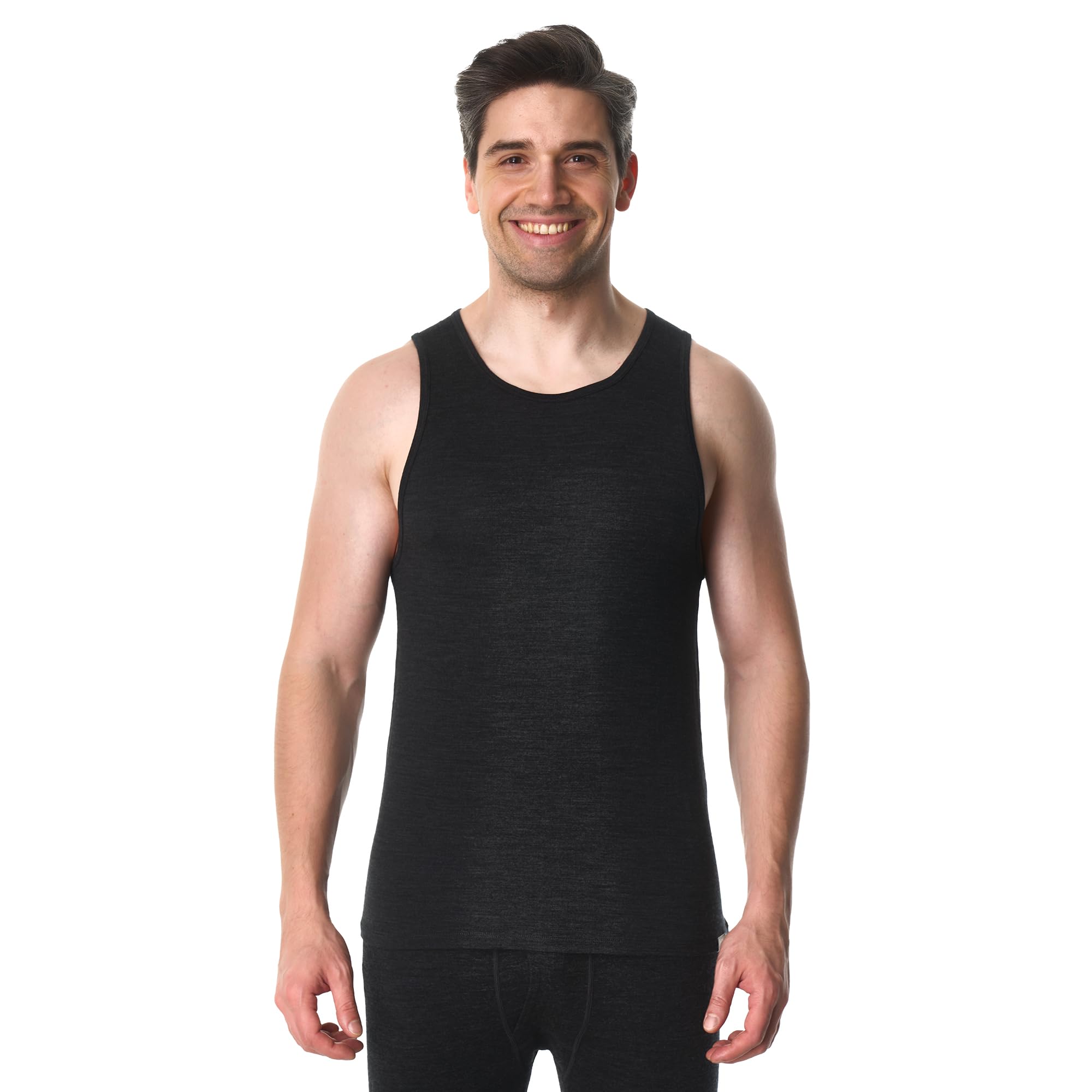Merino.tech 100% Merino Wool Men Tank Top - Moisture Wicking Base Layer Top