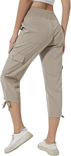 Huayuzh womens cargo cropped pants 3/4 pants summer cargo pants lightweight breathable athletic casual outdoor pants