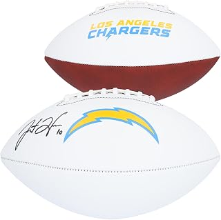 Justin Herbert Los Angeles Chargers Autographed Franklin Panel Football - Autographed Footballs