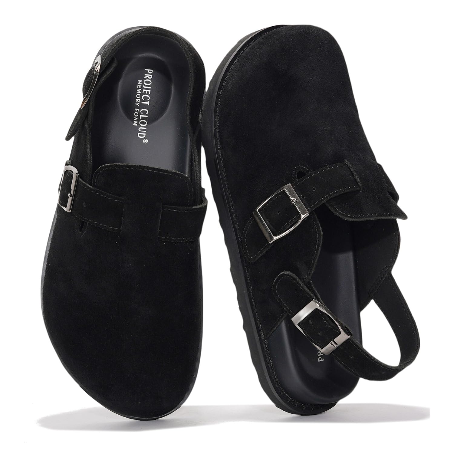 Project Cloud 100% Genuine Leather Womens Cork Footbed Clogs for Women