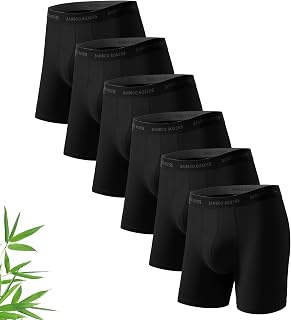 SIMIYA Bamboo Boxers Mens Soft Breathable Long Leg Anti Chafing Boxer Short