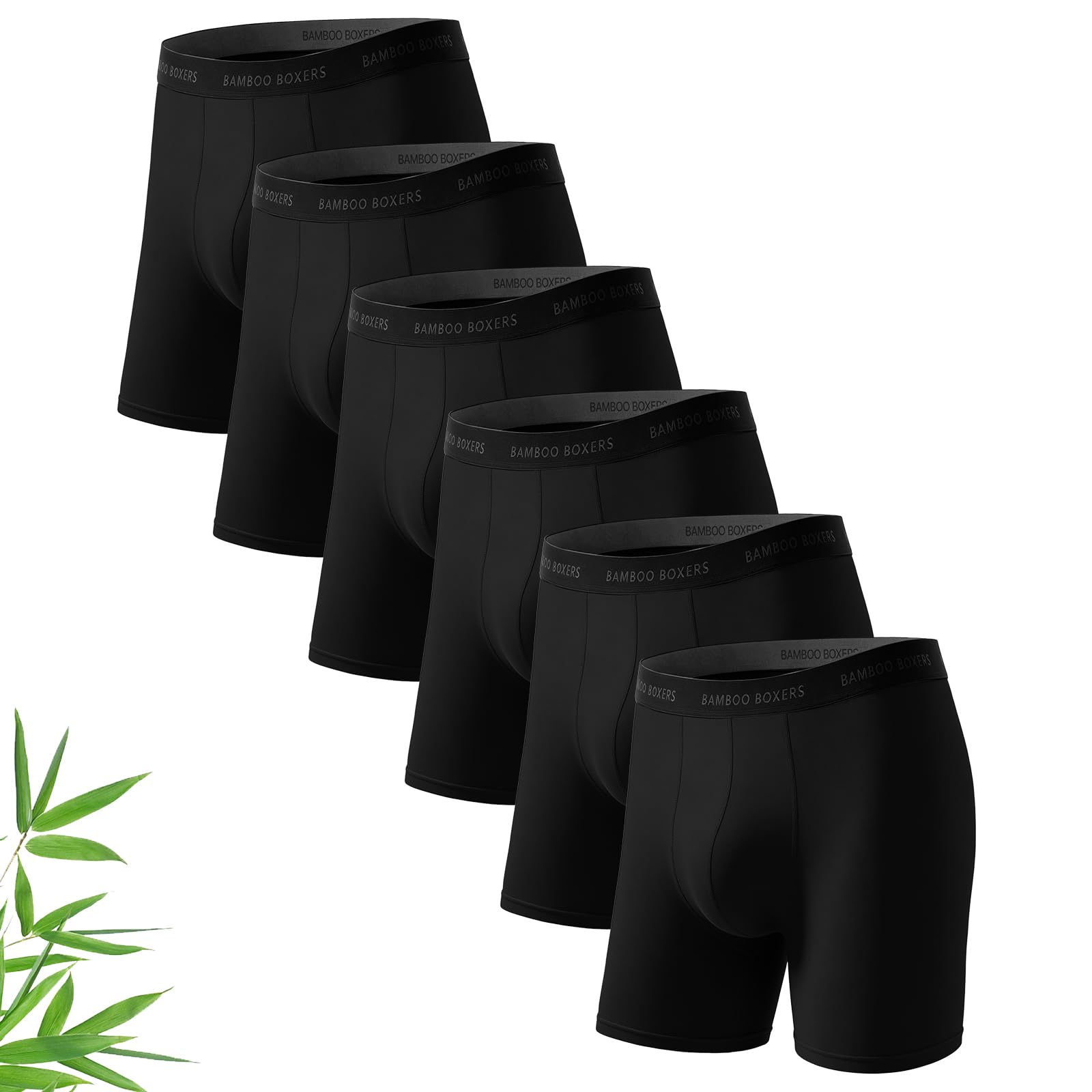 SIMIYA Bamboo Boxers Mens Soft Breathable Long Leg Anti Chafing Boxer Short