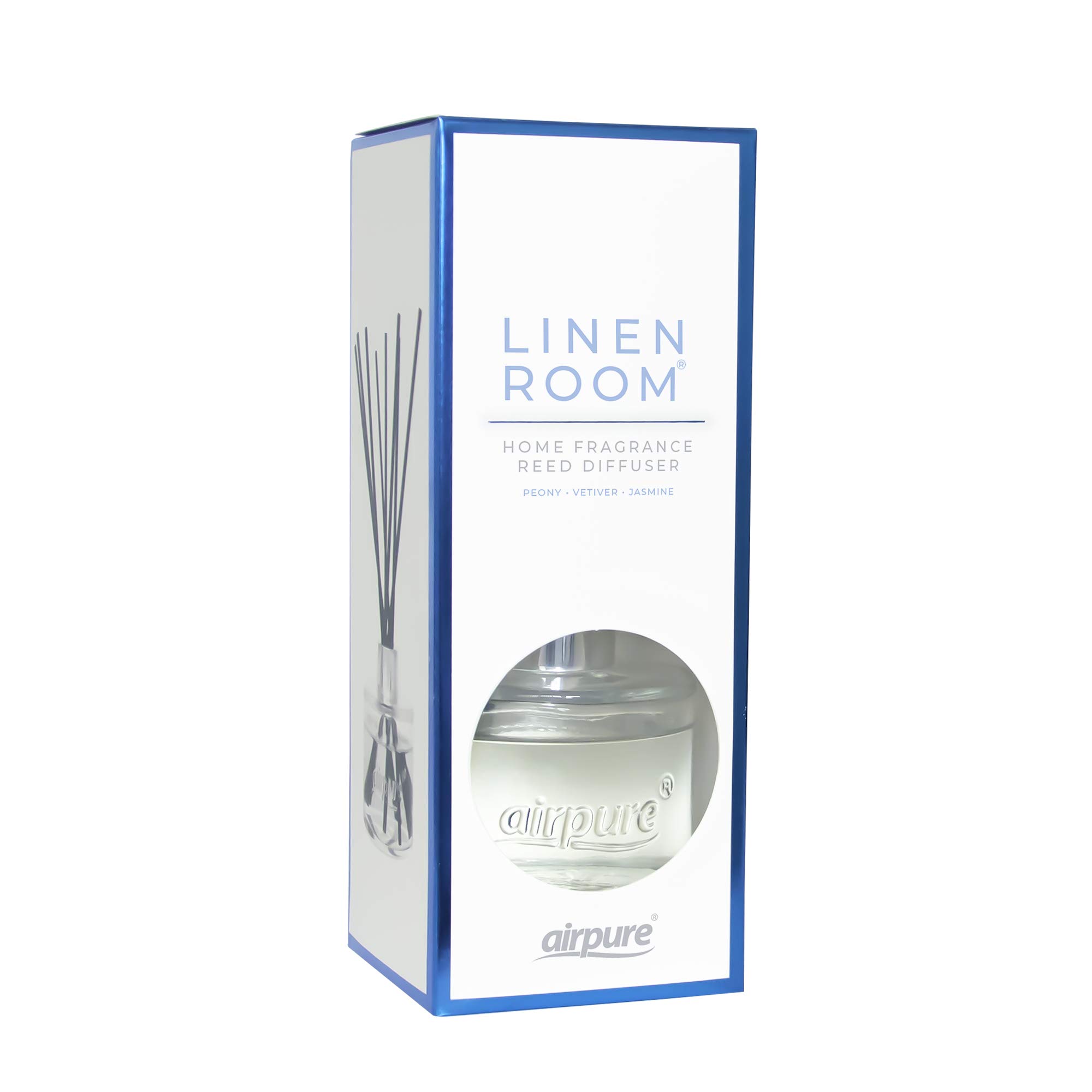 AIRPURE Reed Diffuser, 100ml Oil Set with Sticks, 8X Black Reeds, Continuous Roo