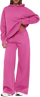 PRETTYGARDEN Women Jumpsuit 2 Piece Set 2025 Casual Winter Hooded Long Sleeve Loose Sweatpants Wide Leg Jumpsuit Autumn Jumpsuit