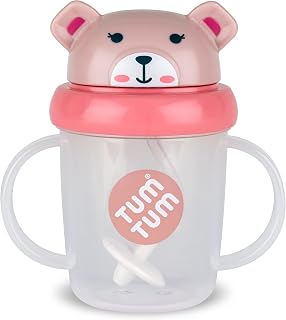 TUM TUM Tippy Up Free Flow Sippy Cup (No Valve), Sippy Cup for Toddlers, 200ml, BPA Free (Betsy Bear S3)