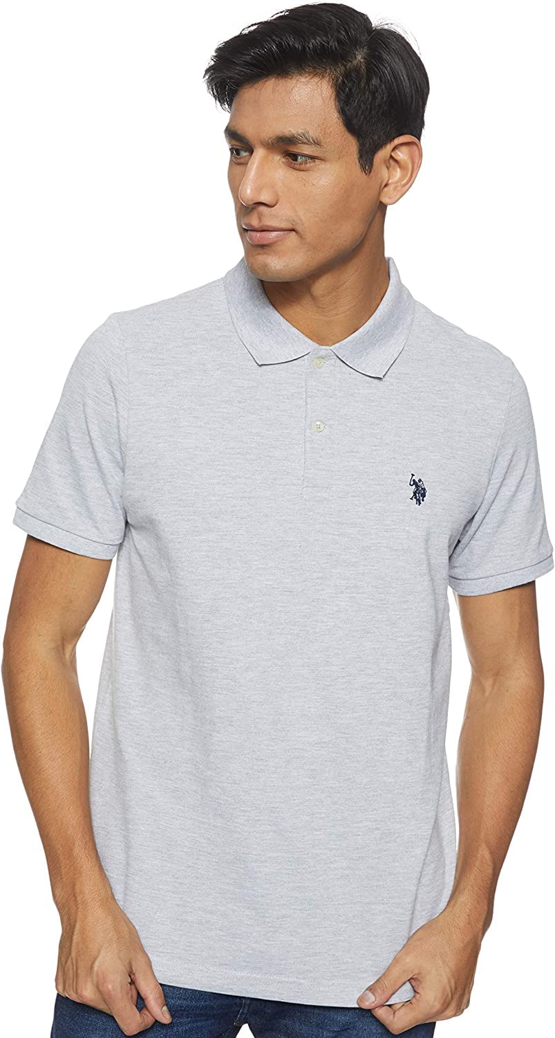 U.S. Polo Assn. Men's Classic Polo Shirt, Two-Button Closure Pique Polo Shirt, S
