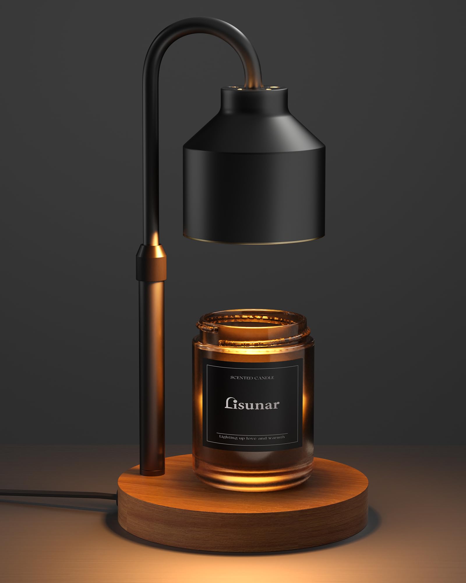 Electric Candle Warmer Lamp Black, Candle Lamp with Timer, Wax Warmer Lamp for J