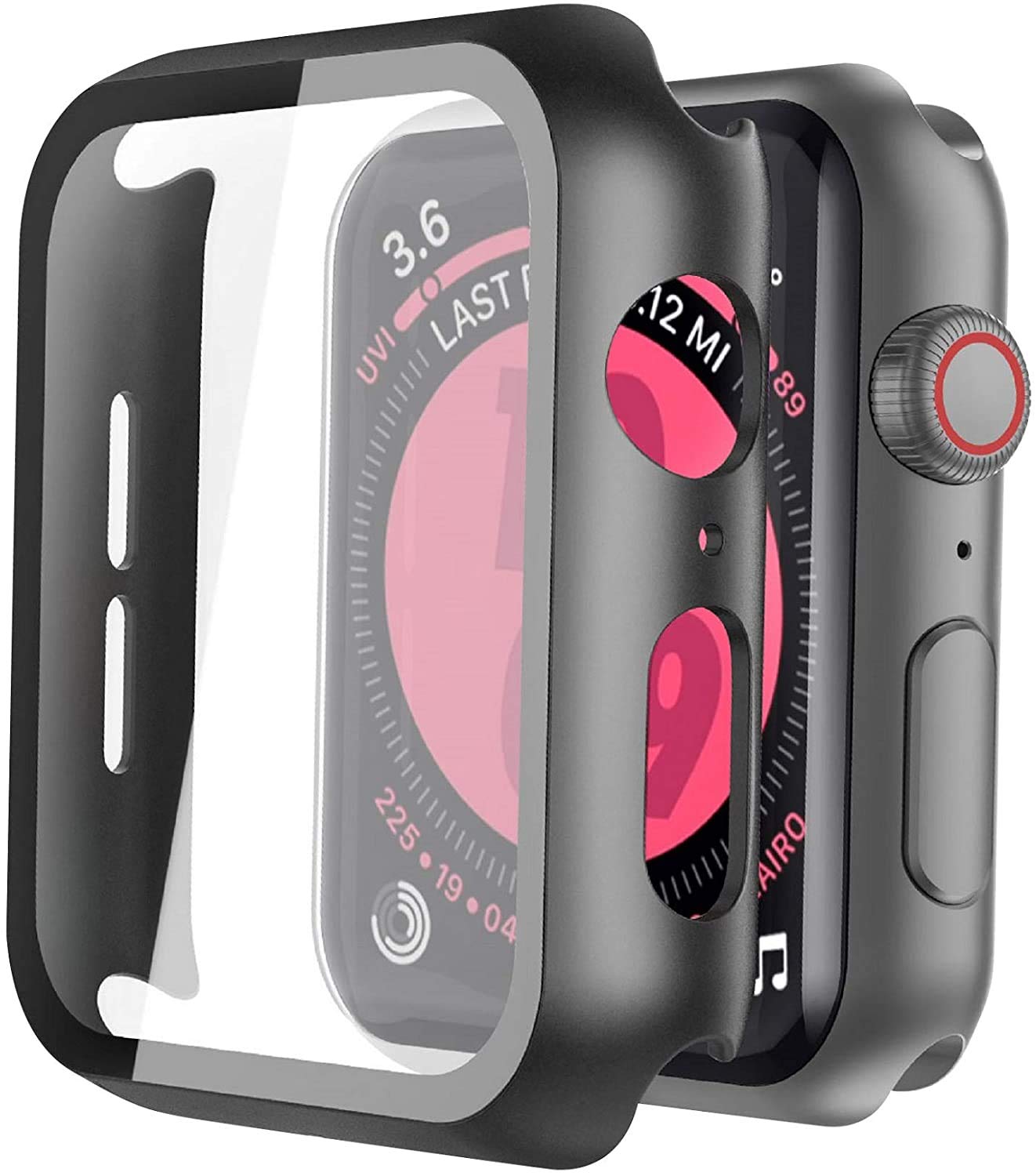 Langboom Screen Protector Case for Apple Watch SE3/SE2/SE/Series 6/5/4 44mm | 2-