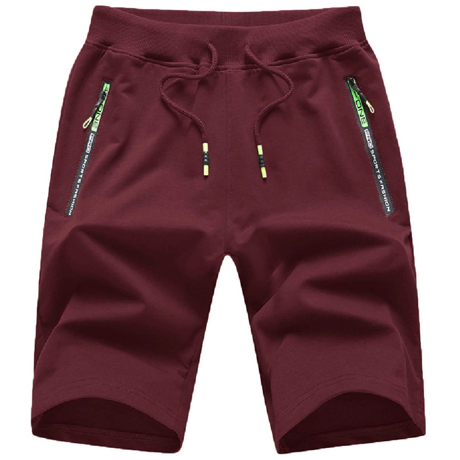 JustSun Men's Sports Shorts with Zip Pockets