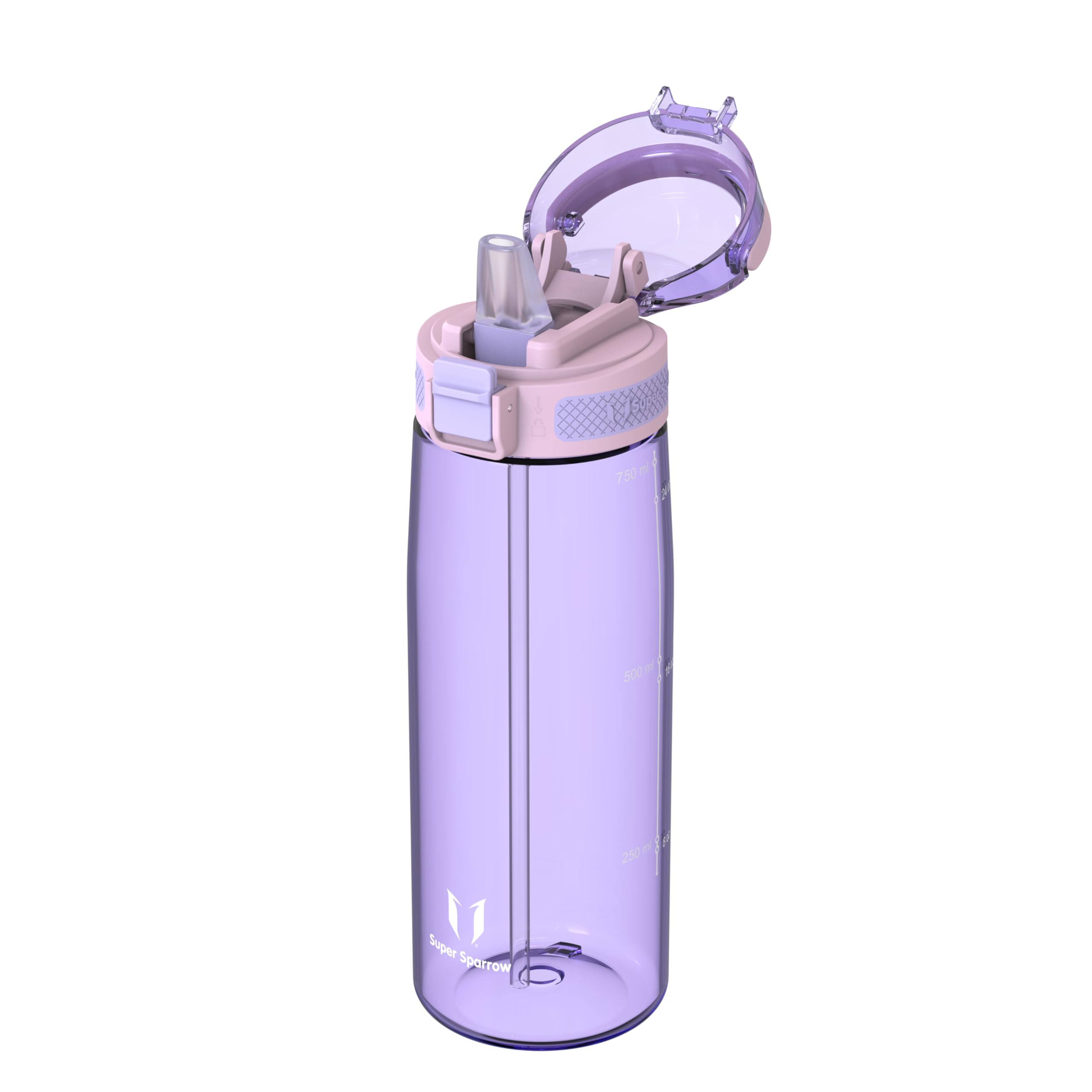 Sparrow Sport Water Bottle with Straw - Tritan Plastic Drinks Bottles