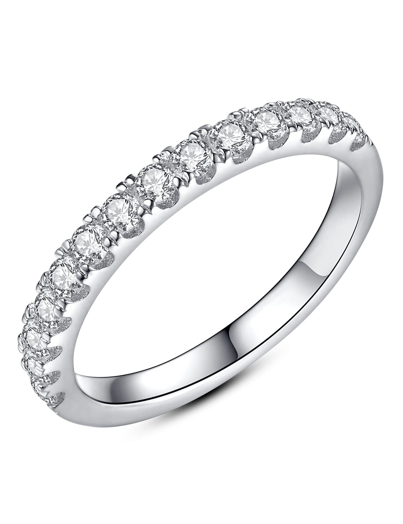 IMOLOVE 0.3ct Moissanite Wedding Band for Women D-Color VVS1 Lab Created Diamond