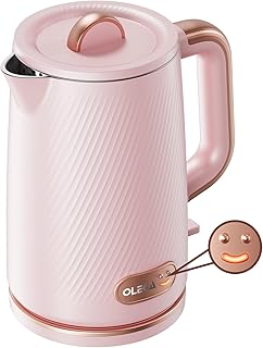 OLEGA Electric Tea Kettle: 1200W Fast Boil Electric Water Kettles 1.5L | Stainless Steel Kettle; Large Electric Water Kettle; Plastic Free Teapot; Auto Shut-Off Water Boiler; Fast Boil Kettles