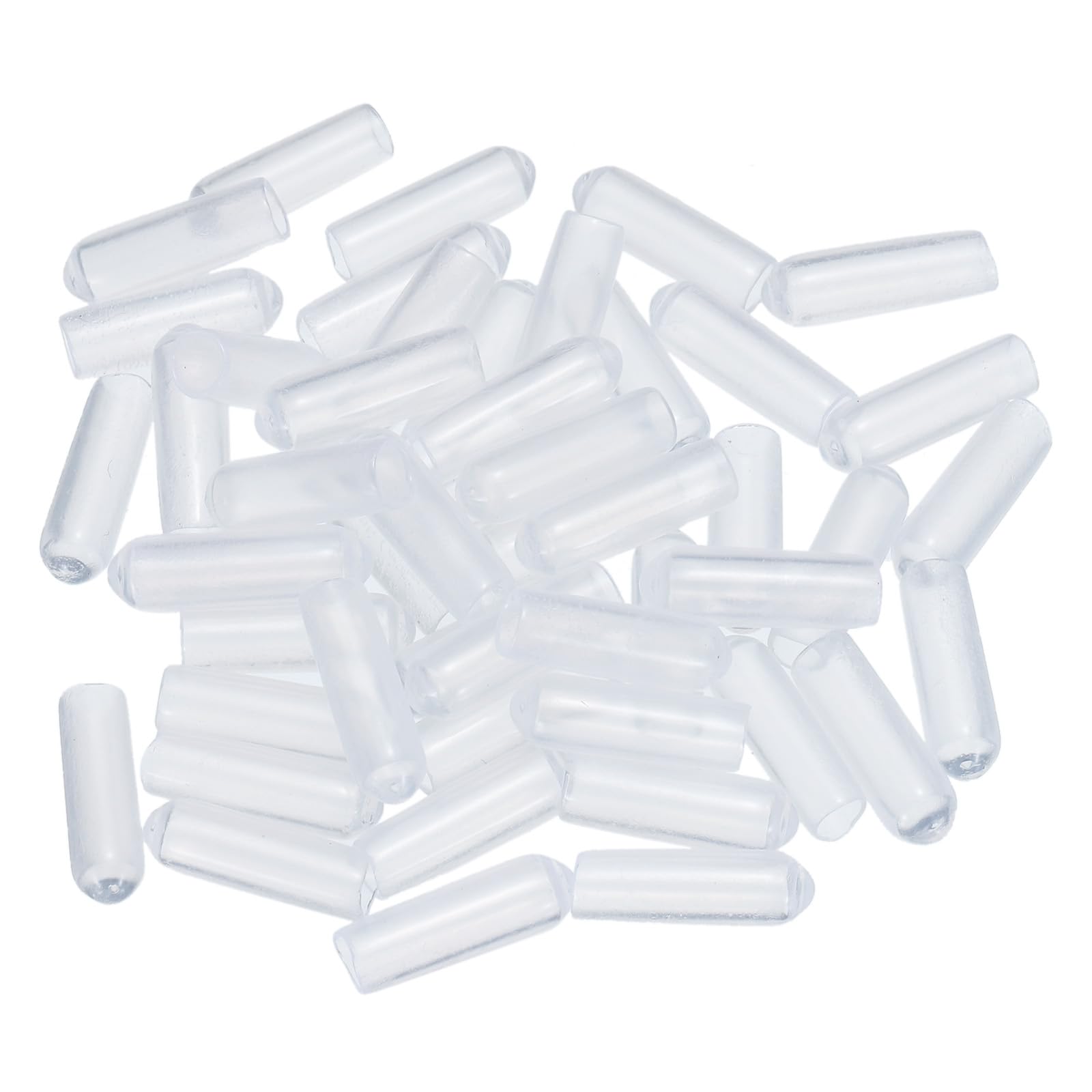 50 Pcs 4mm Inner Diameter Round PVC Vinyl Rubber Caps for Pipe Bolts, Clear Thre