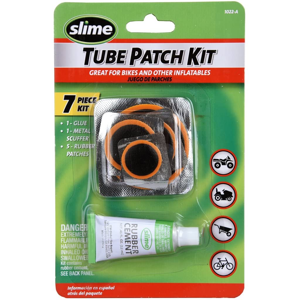 Slime 1022-A Tube Rubber Patch Kit, for Bikes and Other Inflatables, Contains, 5