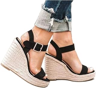 VICKI·VICKI Wedges for Women Platform Sandals Wedge Heels for Sandals Comfortable Summer Espadrilles Shoes with Ankle Strap and Open Toe