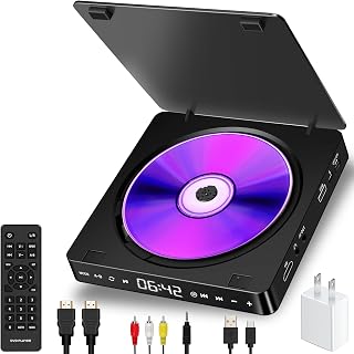 DVD Player, DVD Players for TV, All Region Free Compact DVD Player, Microphone Jack,Supports USB Playback, NTSC/PAL DVD Players with HDMI & RCA Cables