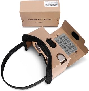Google Cardboard,Topmaxions 3D VR Virtual Reality DIY VR Headset for 3D Movies and Games Compatible with Android & Apple Up to 6 Inch Easy Setup Machine