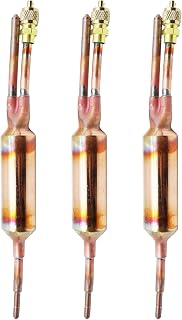 REAXOAL 3 PCS Filter Drier Refrigerant Liquid Line with Charging Valve,25GR 1/4 X 1/4
