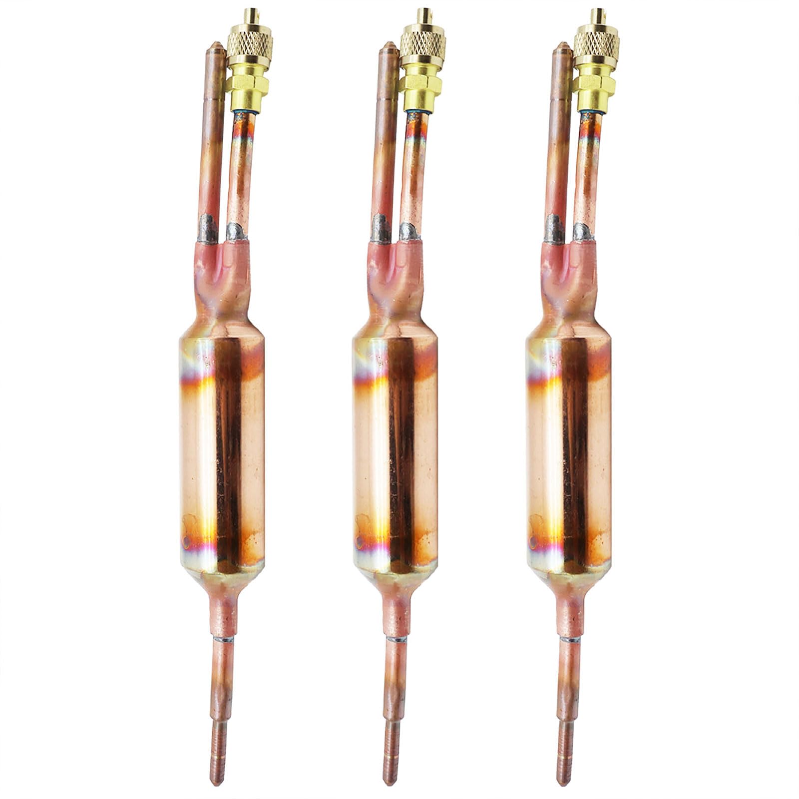 REAXOAL 3 PCS Filter Drier Refrigerant Liquid Line with Charging Valve,25GR 1/4 