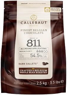 Callebaut Chocolate Dark 56 Percent Easi-Melt Buttons Callets 2.5 Kg | 56% min dry cocoa solids; 36.6% fat; rich cocoa - balanced - smooth - fruity hints