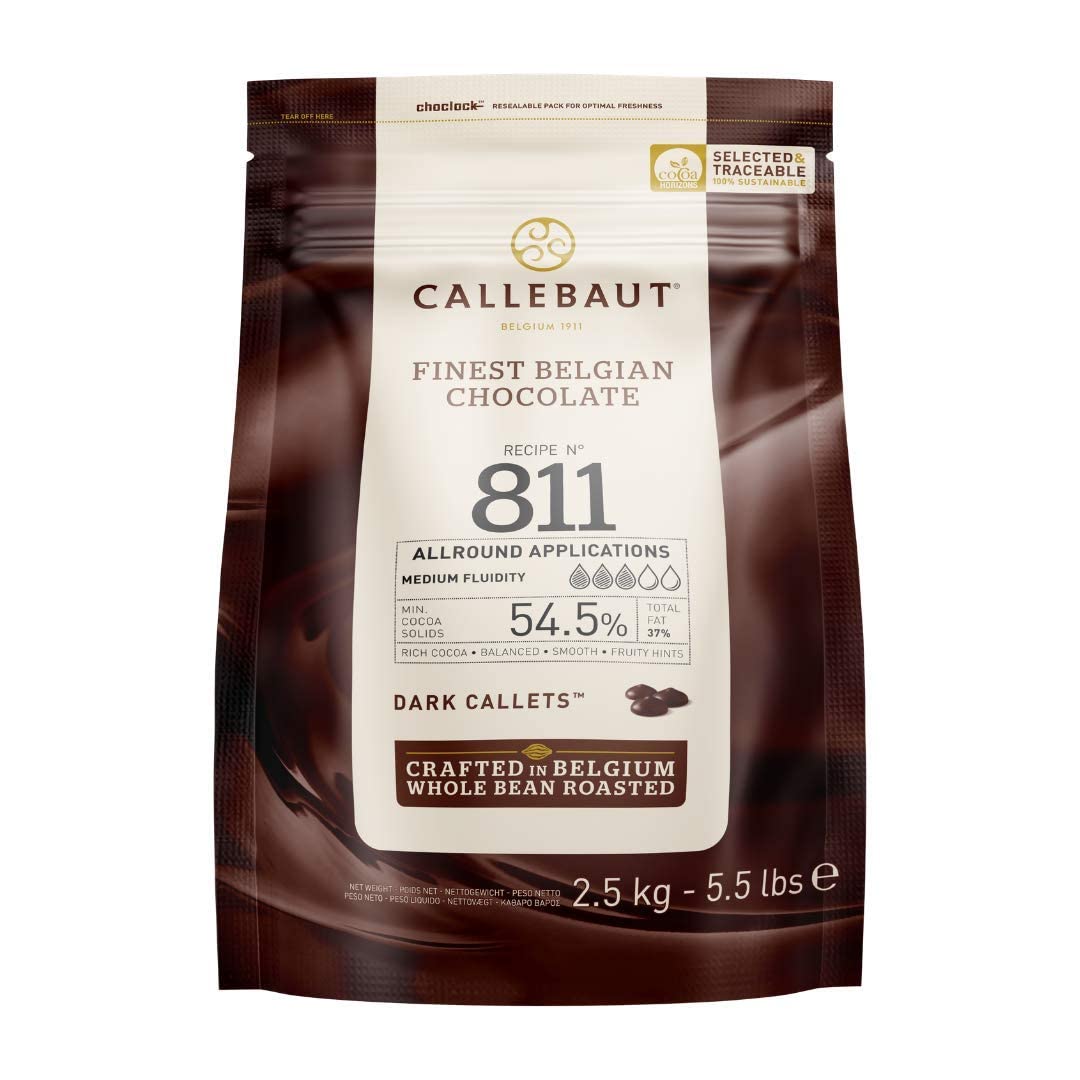 Callebaut Chocolate Dark 56 Percent Easi-Melt Buttons Callets 2.5 Kg | 56% min d