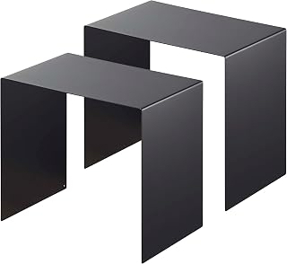 Yamazaki 5038 Storage Box Top Rack, Set of 2, Black, Approx. W 12.2 x D 7.9 x H 11.0 inches (31 x 20 x 28 cm), Tower Storage Shelf, Set of 2