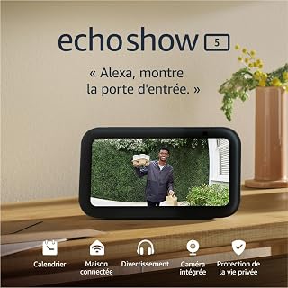 Echo Show 5 (3rd Gen) | Compact Smart Touch Screen with Alexa for Smart Home Control and More | Charcoal
