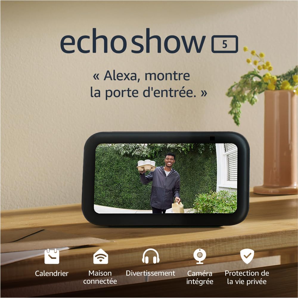 Echo Show 5 (3rd Gen) | Compact Smart Touch Screen with Alexa for Smart Home Con