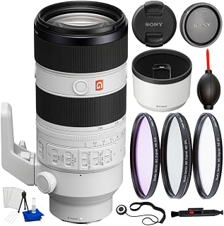 Sony FE 70-200mm f/2.8 GM OSS II Telephoto Zoom Lens Bundle – G Master Full-Frame E-Mount Lens | 3-Piece Filter Kit + Lens Pen + Air Blower + Cap Keeper + Professional Cleaning Kit (Renewed)