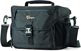 Lowepro LP37213-PKK Nova 180AW II Camera Shoulder Bag, 2.7 gal (7.4 L), Compact, Complete with Accessory Pockets, Rain Cover Included, Black