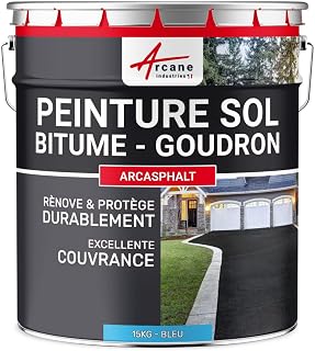 ARCANE INDUSTRIES Peinture bitume, goudron, asphalte, macadam, béton, enrobé : Arcasphalt - 15 kg (jusqu'à 30 m² en 2 couches) Bleu