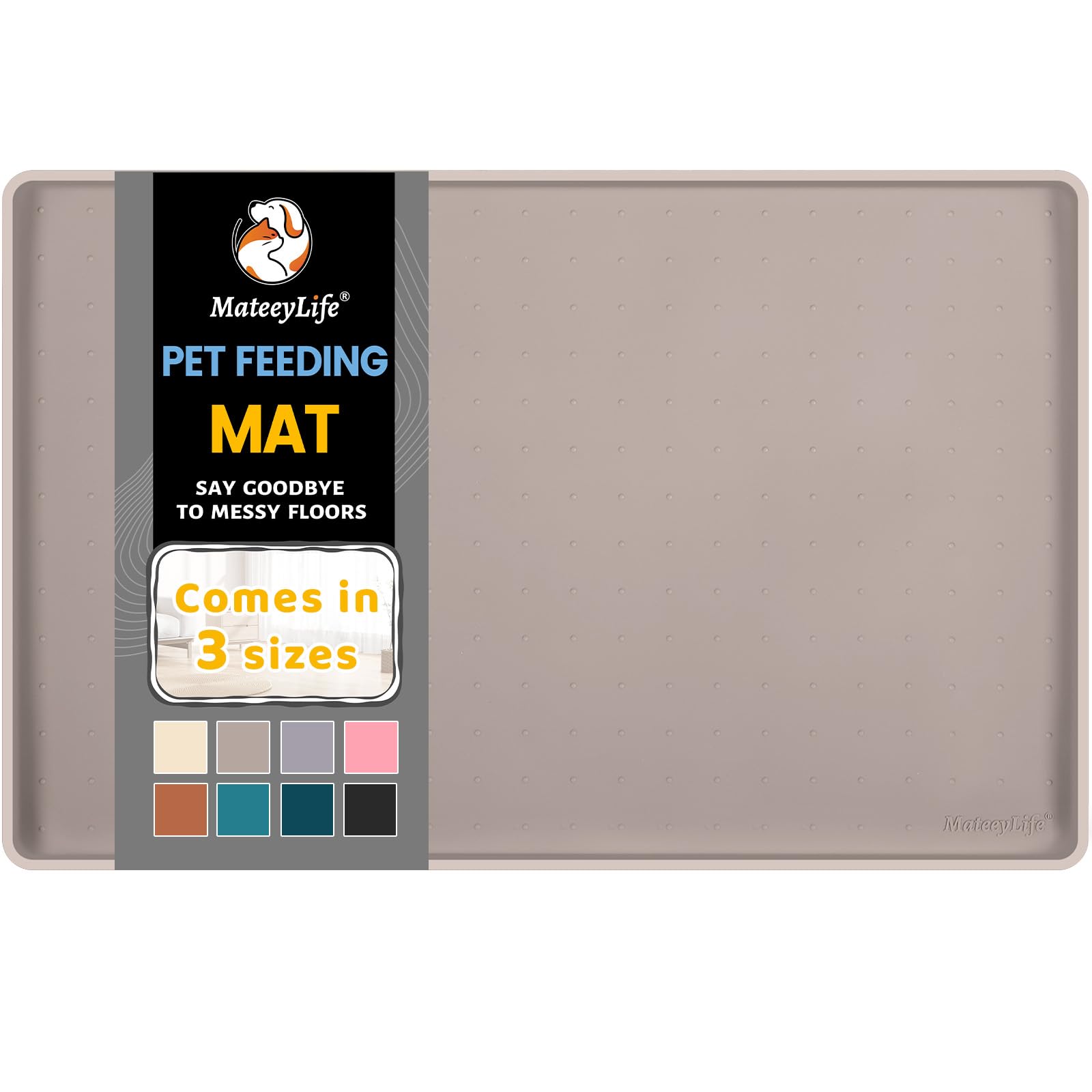MateeyLife Cat Bowl Mat Large Dog Bowl Mat