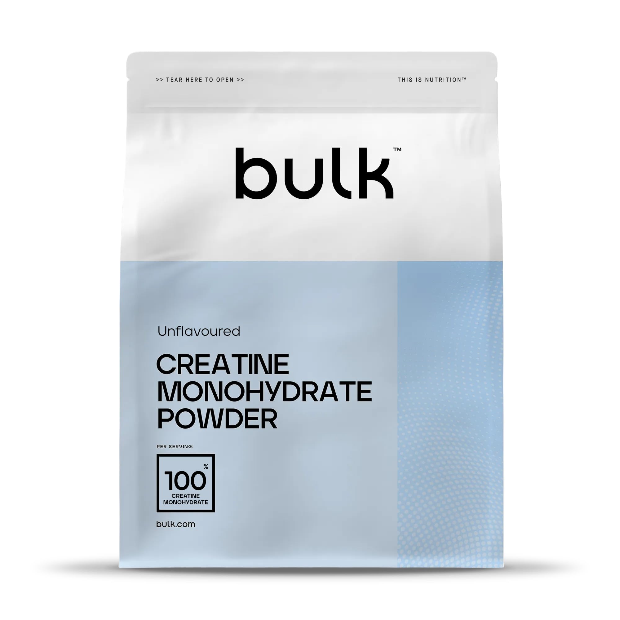 Bulk Creatine Monohydrate Powder, Unflavoured, 500 g | 147 servings, Pure Micron