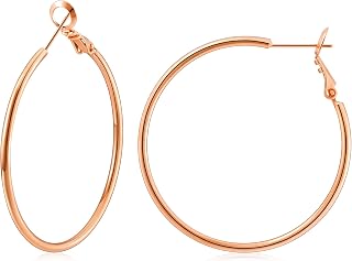 Gacimy Gold Hoop Earrings for Women, 14K Gold Plated Thin Hoops