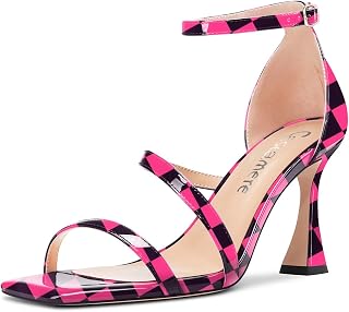 Castamere Women's High Heel Open Toe Sandals Ankle Straps Wedding Dance Dress 8.5 cm Heels