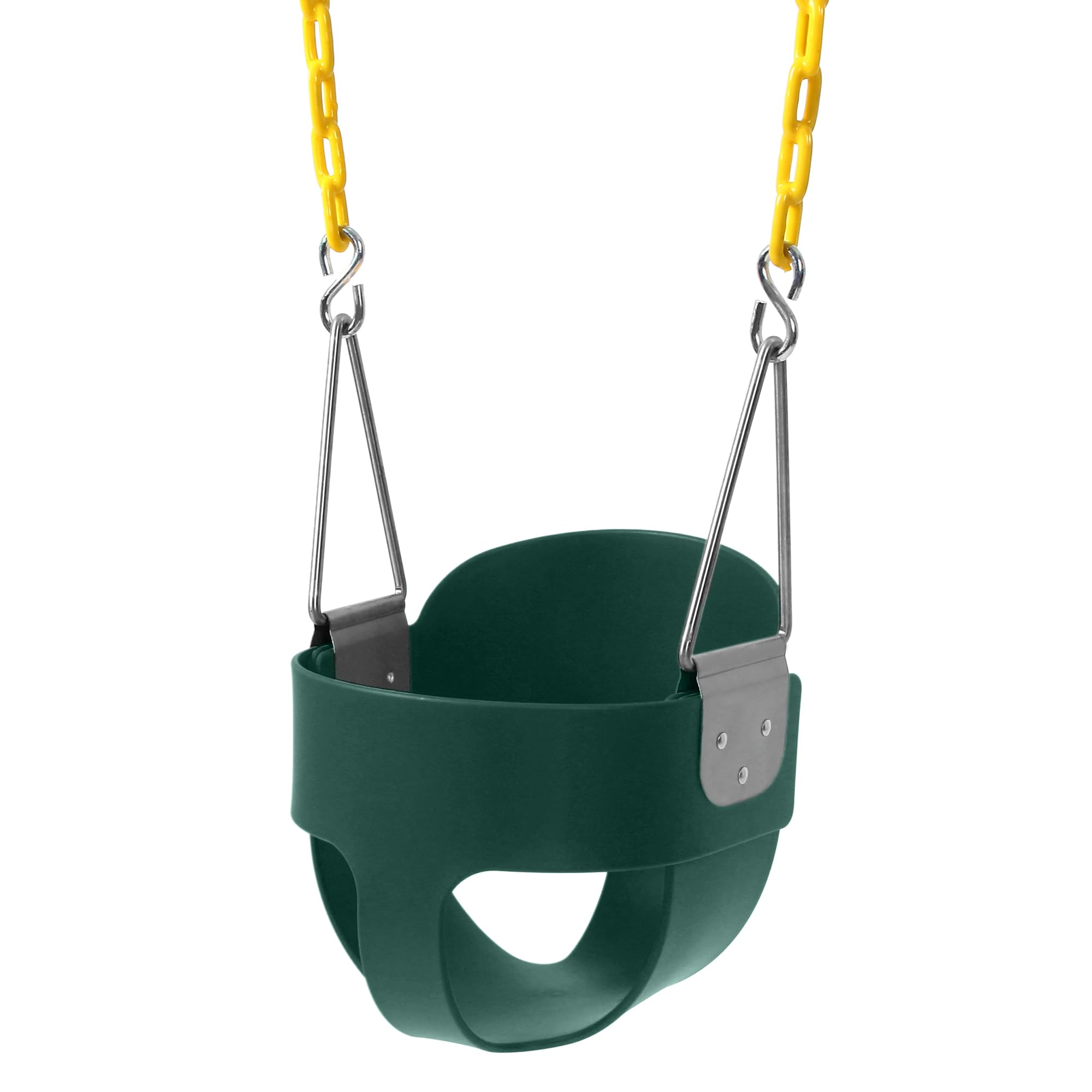 High Back Full Bucket Toddler Swing Seat with Yellow Coated Chains Fully Assembl