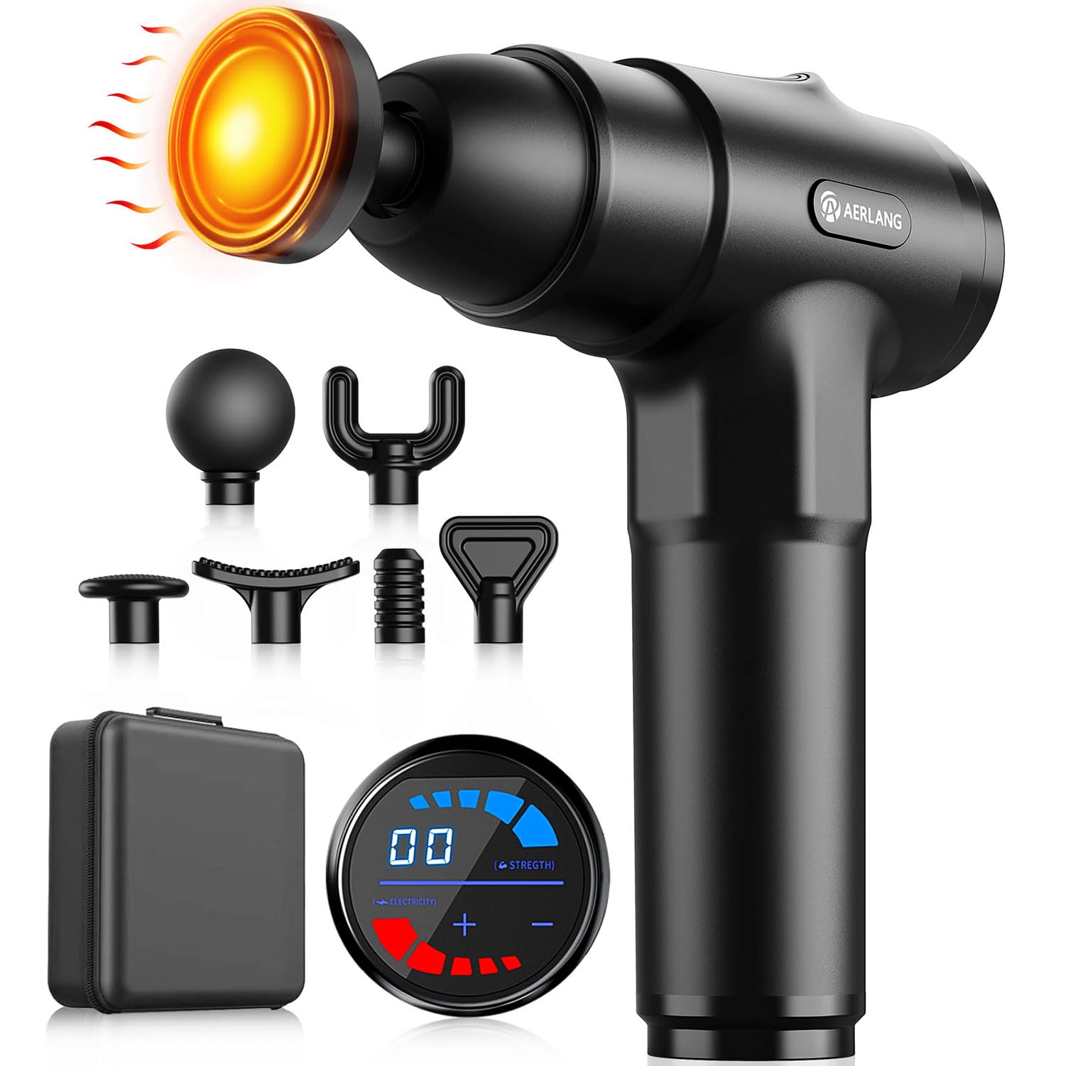 AERLANG Massage Gun with Heat, Massager Deep Tissue Heat Muscle Massager Gun, Po