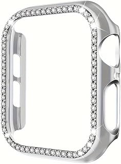 Sparkling 45mm 44mm 42mm 41mm 40mm 38mm Case Compatible with Apple Watch Series 9/8/7/6/5/4/3/2/1 (Silver, 44mm)