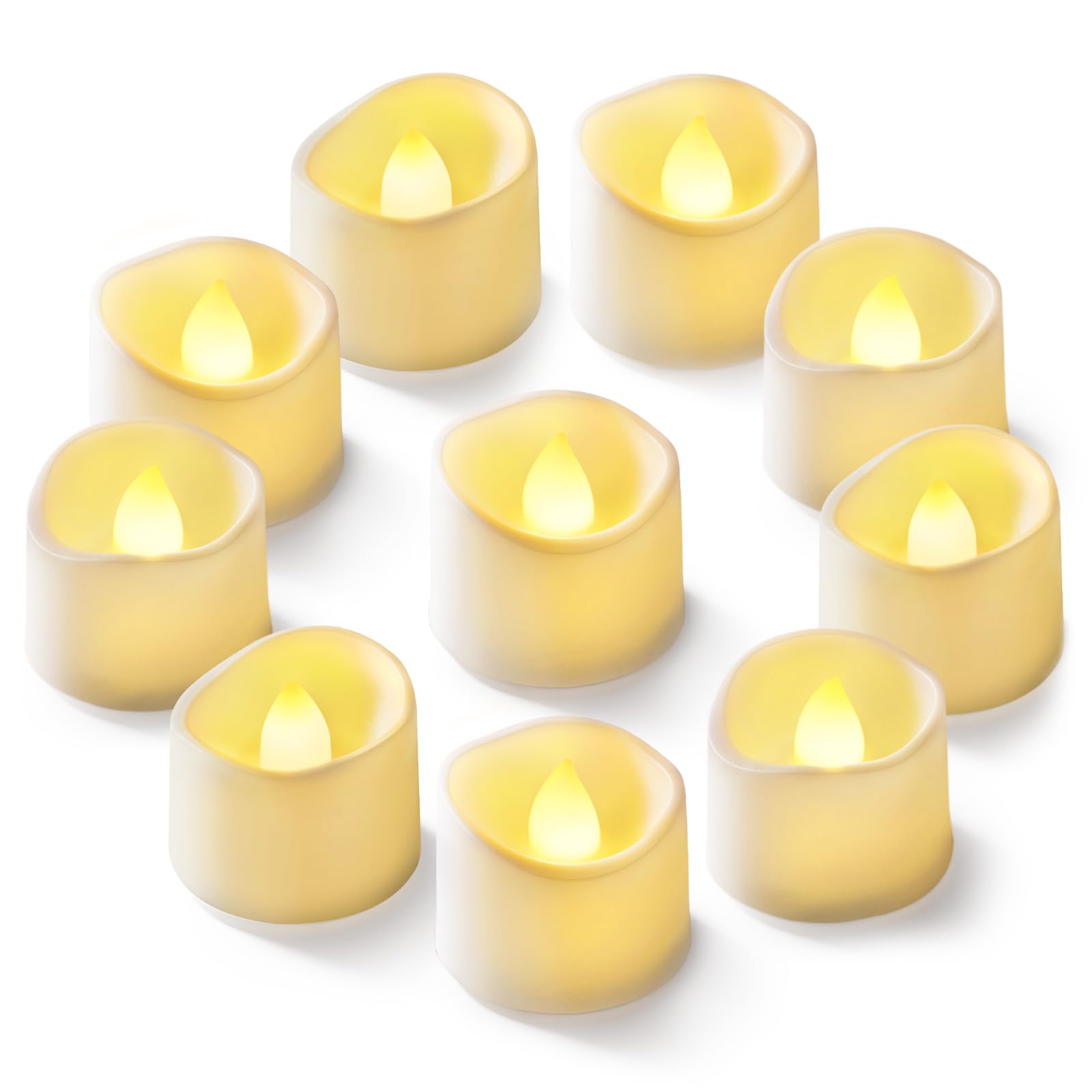 Homemory 12Pcs Flickering Flameless Candle Battery Operated, 200+Hours Fake Elec