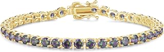 FANCIME Sterling Silver Classic Round Birthstone Tennis Bracelet for Women