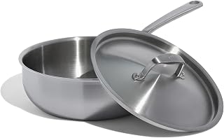 Made In Cookware - 3 Quart Stainless Steel Saucier Pan - 5 Ply Stainless Clad - Professional Cookware - Crafted in Italy - Induction Compatible
